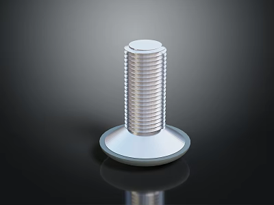 Stainless Steel Threaded Bolt With Round Base For Industrial Hardware Tools 3d model