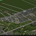 Aerial View Urban Planning With Green Spaces Building Layouts And Road Networks