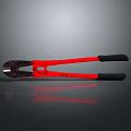 Red And Black Pliers With Comfortable Handles On Dark Reflective Surface 3d model