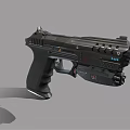 Black Modern Tactical Pistol With Ergonomic Grip And Tactical Attachments Design