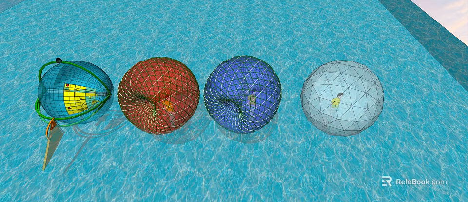 Colorful Spherical Play Equipment With Mesh Structure For Kids Outdoor Playground 3d model 