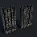 Twin Modern High Rise Residential Buildings With Glass Curtain Walls And Contemporary Facades