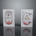 New Year 2024 Cards With White Background Red White Stripes Circular Pattern And Text Elements