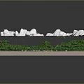 Cartoon Countryside Landscape With Green Fields Winding Paths River Village And Clouds