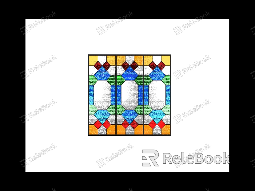 Vintage stained glass window model