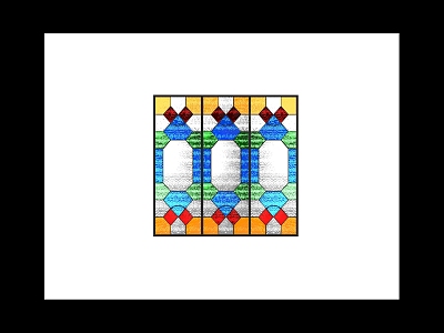 Vintage stained glass window 3d model