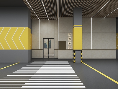 Modern parking lot Parking basement foyer 3d model