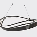 Modern Chandeliers with Sleek Curved Metal Lines and Contemporary Circular Hanging Design