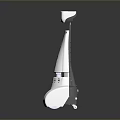 White Robot Character With Square Head Digital Display And Robotic Legs In Game And Movie