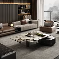Minotti Miloti Sofa Coffee Table Combination 3d model