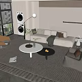 Modern Sofa Coffee Table Combination Sofa Coffee Table 3d model