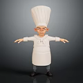 Cartoon Chef Character In White Uniform With High Hat And Outstretched Arms