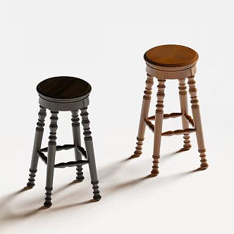 American bar stool American bar chair 3d model