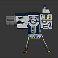 Futuristic Shark Head Shaped Mechanical Device With Tripod Stand And Number Two