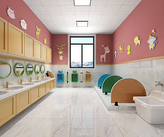 Modern Toilet Kindergarten Toilet 3d model