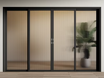 Modern sliding door Changhong glass sliding door glass door 3d model