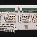 Bright Modern Service Hall Interior With Open Layout Service Counters And Waiting Seats 3d model