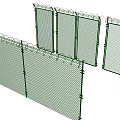 Green Metal Chain Link Fence Panels With Decorative Wavy Top Design