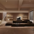 Basement Home Gym Space With Fitness Equipment And Art Decor