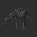 Black Jacket With Zipper Closure Stand Collar And Side Pockets On Black Background 3d model