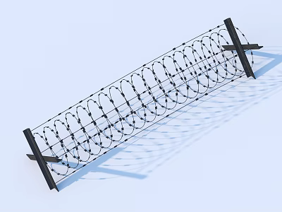Sturdy Steel Rolled Barbed Wire Fencing for Household Security Protection 3d model