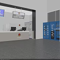 Modern Police Service Hall With Reception Desk And Official Service Counter