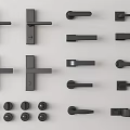 Modern Minimalist Door Handle Split Door Handle Door Lock 3d model