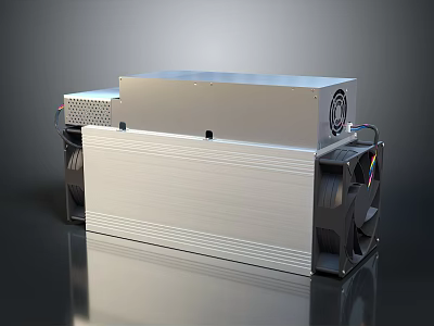 Industrial Large Electronic Equipment Featuring Metal Casing Cooling Fans And Heat Dissipation Holes 3d model