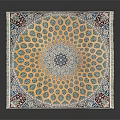 Traditional Decorative Rug With Intricate Geometric Pattern And Colorful Motifs For Home Furniture
