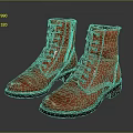 Orange Leather Lace Up Boots With Classic Design And Stylish Appearance