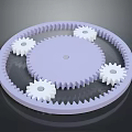 Hardware Tools Precision Gear Components With Large Purple Gear And Small White Gears 3d model