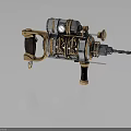 Elegant Vintage Power Drill Featuring Intricate Metal Accents And Wooden Handle For Hardware Tools