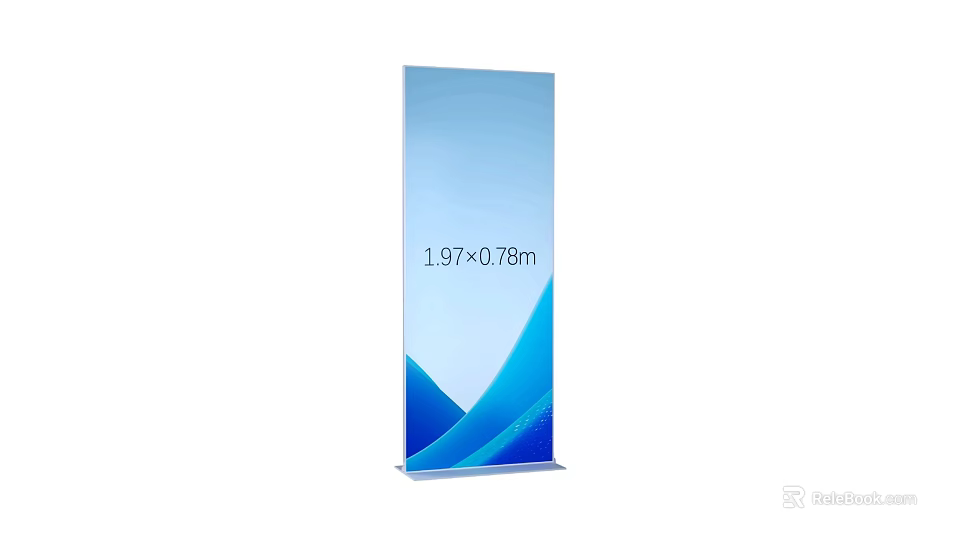 Commercial Equipment Roll Up Banner Stand 1.97m x 0.78m Blue Wave Design 3d model 