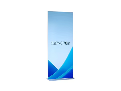 Commercial Equipment Roll Up Banner Stand 1.97m x 0.78m Blue Wave Design 3d model