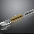Silver Metal Wooden And Gray Concrete Cylindrical Equipment Tool Components