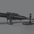 Modern Heavy Weapon Rocket Launcher With Scope And Metallic Rocket Projectile 3d model