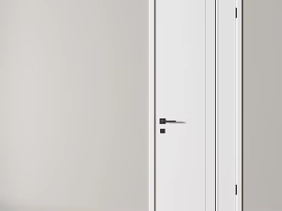 Modern White Swing Door With Sleek Handle And Minimalist Clean Design 3d model