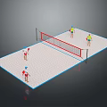 Beach Volleyball Court With Net And Balls For Players Game Equipment