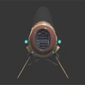 Cute 3D Robot Aircraft Model With Transparent Cockpit Cream White Body And Blue Star Accents