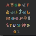 Colorful Animal Alphabet Wall Decor With Fun Kids Room Design Elements
