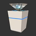 Projection Monitoring Device Featuring Transparent Pyramid White Base 3D Display and Blue Light Strip