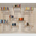 Modern Open Wooden Bookshelf Design With Multiple Shelves And Colorful Books