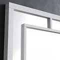 Full Length Mirror With Black Frame And Geometric Design For Home Decor