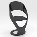 Black Modern Single Chair With Unique Curved Structure And Sleek Design