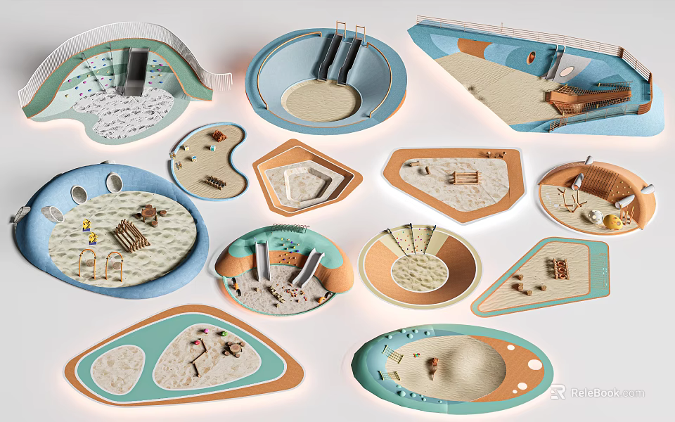 Various Modern Ceiling Lights With Round Shapes And Decorative Details For Home Interior 3d model 