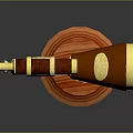 Classic Vintage Brass Telescope With Red Body And Gold Stand Base