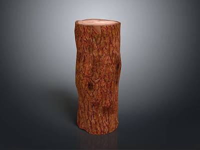 Natural Wooden Stump With Original Tree Texture For Home Decorative Accent 3d model