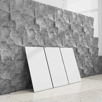 Background wall culture stone 3d model
