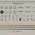 Gypsum line gypsum components carved 3d model