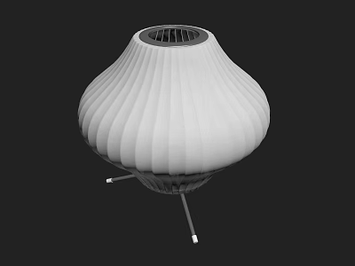 Contemporary White Pleated Chandelier With Stylish Design And Metal Stand 3d model
